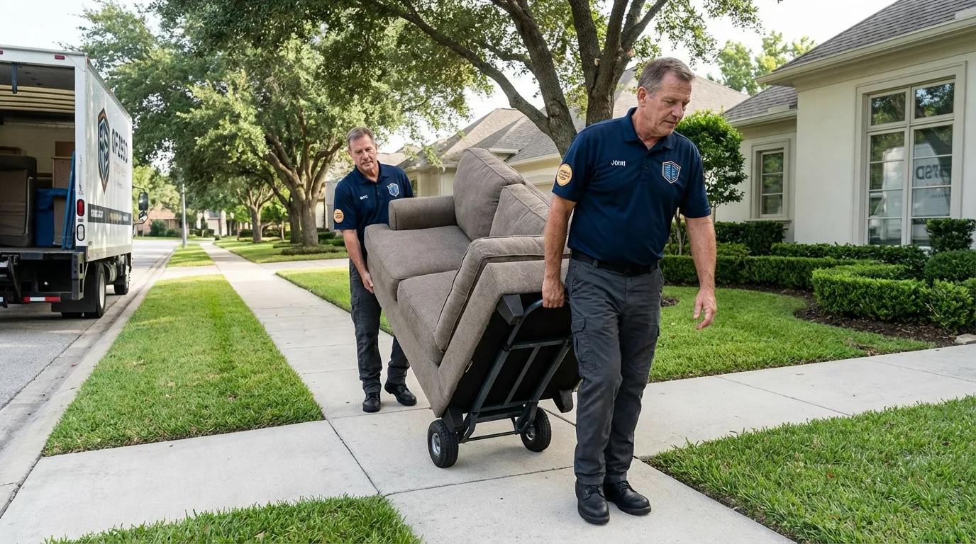 Local residential moving crew loading furniture in Auburn, NE
